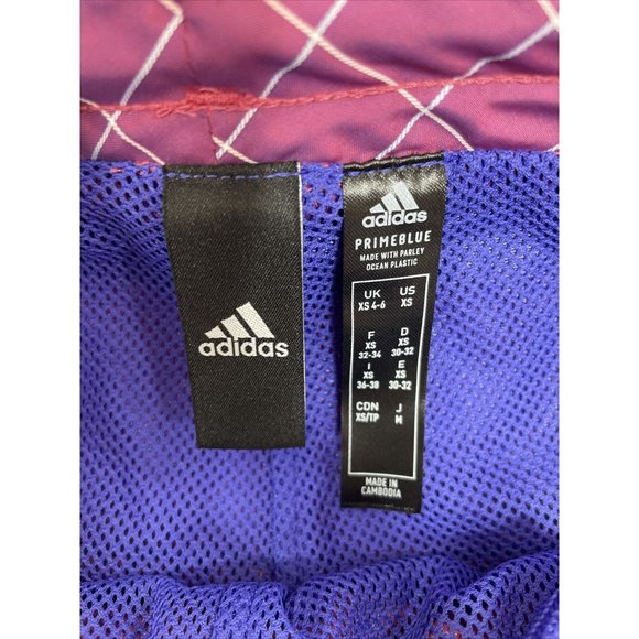 Adidas Women’s Shorts Purple Primeblue XS Blue lining Drawcord on Elastic, Logo - Picture 10 of 12